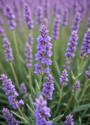 Lavender bloom in a serene countryside setting
