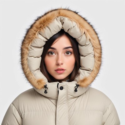 Warm winter style with a stylish hooded coat