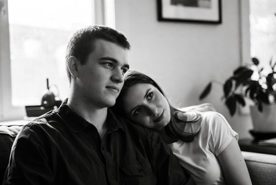 Couple enjoying a quiet moment together at home