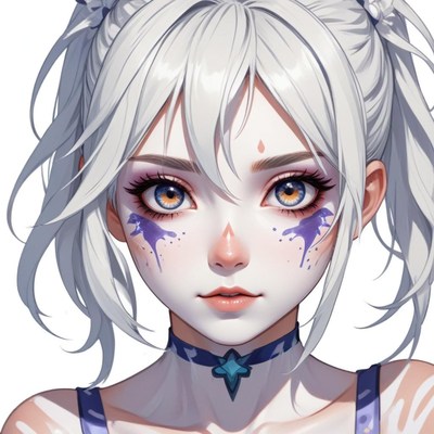 Portrait of a fantasy character with striking features