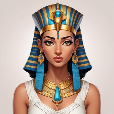 Elegant queen with royal headdress and jewelry