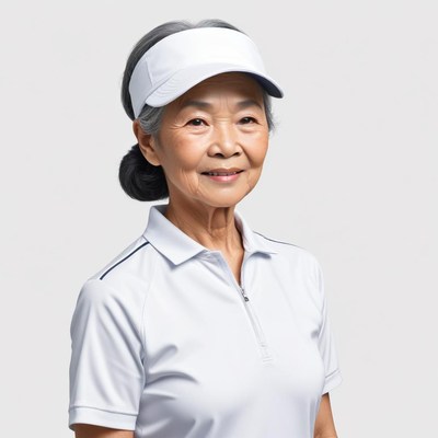 Senior woman enjoying sports activity indoors