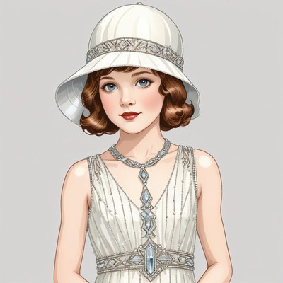 Elegant girl in vintage fashion from the 1920s