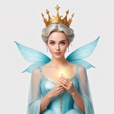 Enchanted fairy queen holding a glowing gem