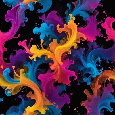 Colorful swirls create a vibrant abstract design
