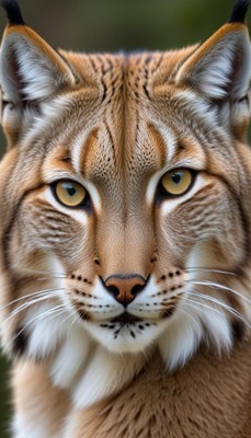 Beautiful lynx displaying its striking features in nature