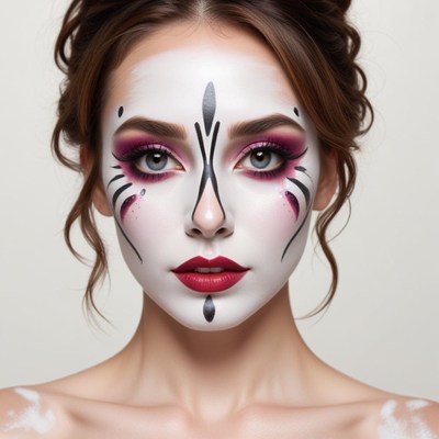 Unique face art highlights beauty and creativity in makeup