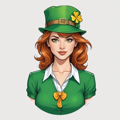 Young woman in green attire celebrating st. patrick's day