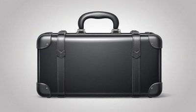 Stylish black suitcase with secure handle for travel