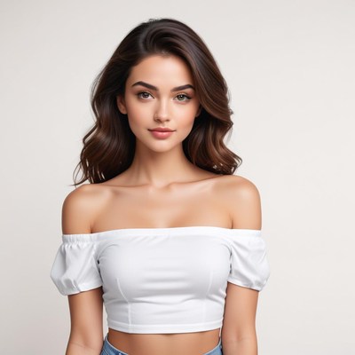 Young woman in stylish outfit posing for a portrait