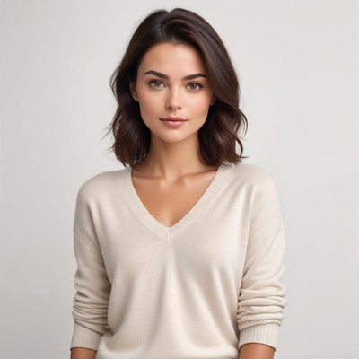 Portrait of a young woman with soft lighting indoors