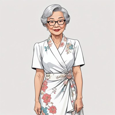 Elegant older woman dressed in traditional clothing