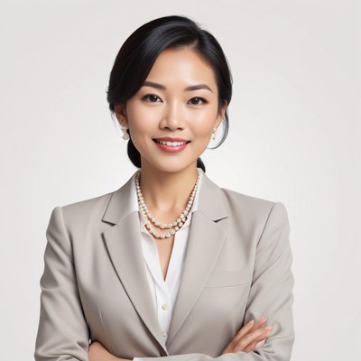 Confident businesswoman in professional attire smiling