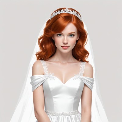 Bridal portrait of a woman in a wedding gown