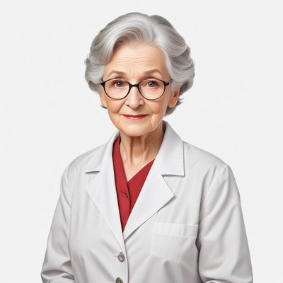 Experienced doctor smiling in a white coat