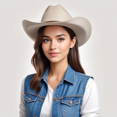 Young woman in cowboy hat posing for a portrait