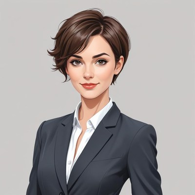 Businesswoman with short hair wearing a formal suit