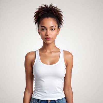 Portrait of a young woman with natural curls