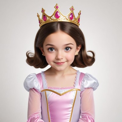 Little girl dressed as a princess in a sparkling crown