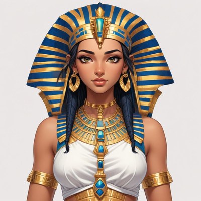 Egyptian queen in traditional royal attire