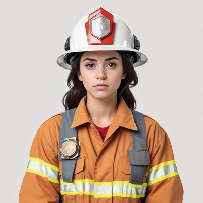 Young firefighter in uniform ready for duty
