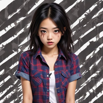 Girl with modern hairstyle and dramatic makeup