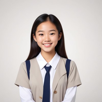 Young student smiling with confidence in uniform