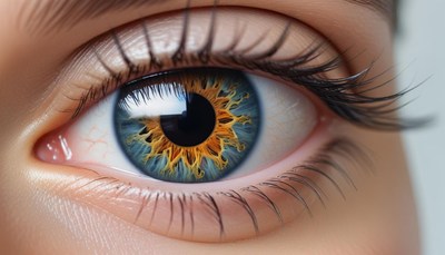 Eye close-up showing unique colors and patterns