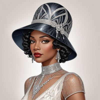Elegant woman in vintage attire with a stylish hat