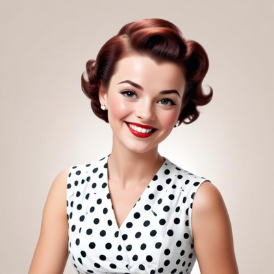 Classic vintage style portrait of a smiling woman