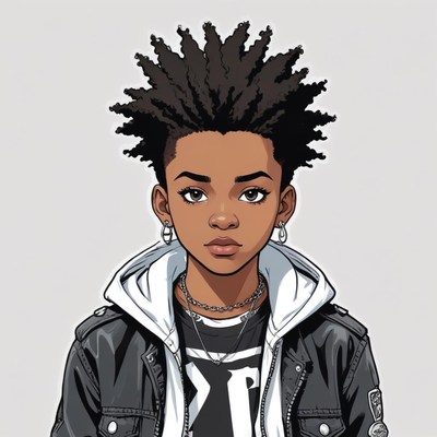 Young person with stylish hair and urban outfit posing