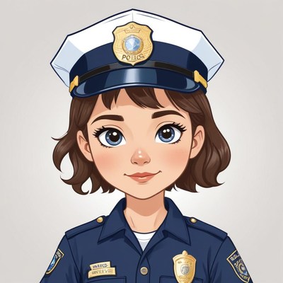 Young police officer in uniform with friendly smile