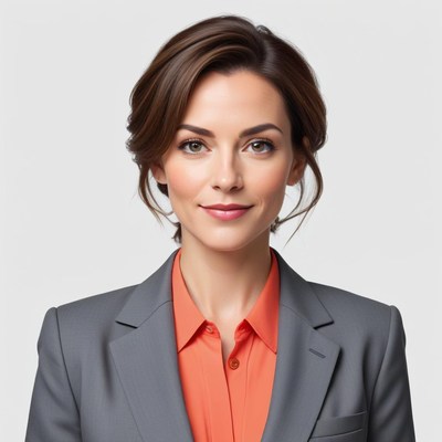Confident woman in professional attire smiling at the camera