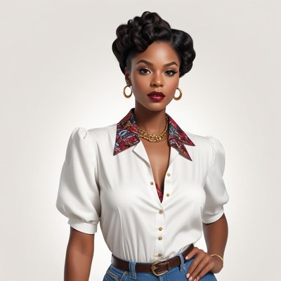 Stylish woman in vintage clothing with elegant hairstyle