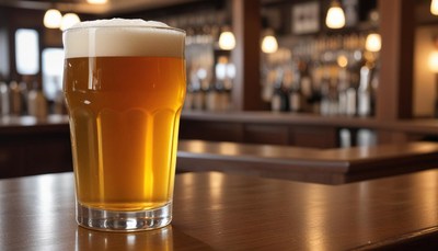 Refreshing craft beer served at a cozy bar