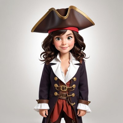 Young pirate character with a tri-corner hat
