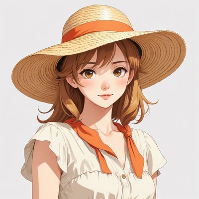 Young woman in a sun hat with a warm smile