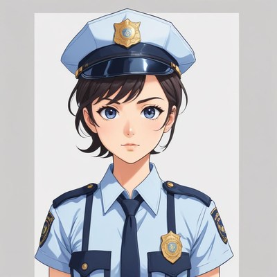 Confident female officer in uniform