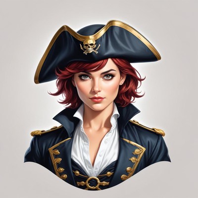Bold pirate captain in a classic naval outfit
