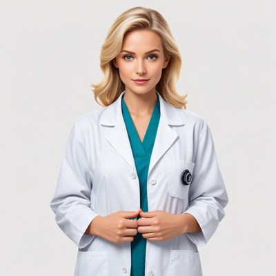 Medical professional in a clinic wearing a lab coat