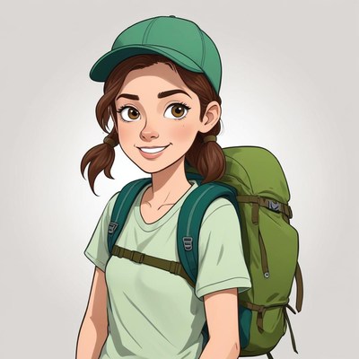 Backpacker ready for adventure in nature scene
