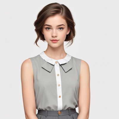 Stylish woman in casual outfit poses with confidence