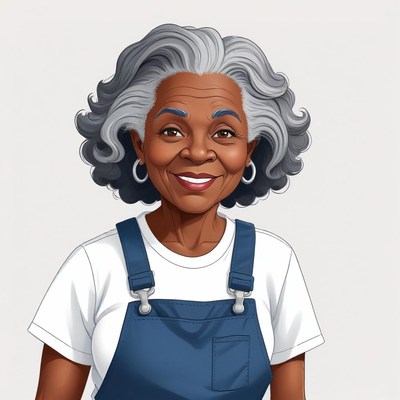 Portrait of a cheerful older woman with gray hair