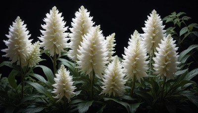 Beautiful white flowers in a dark background setting