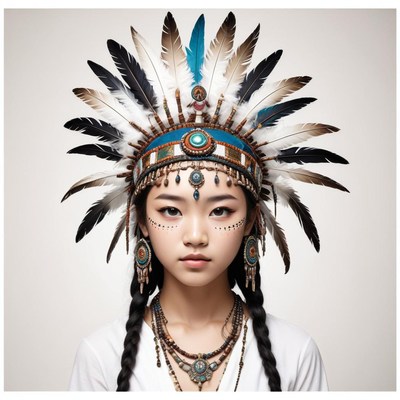 Cultural celebration with woman in traditional dress