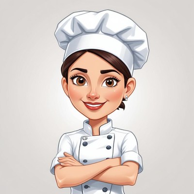 Smiling chef in a white uniform with a hat