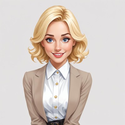 Businesswoman with blonde hair smiling confidently