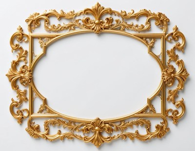 Elegant gold frame with ornate design for display