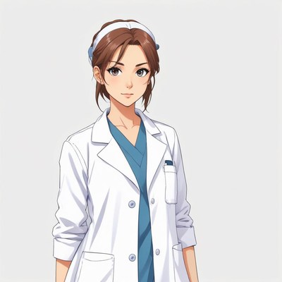 Doctor in a lab coat smiling at the camera