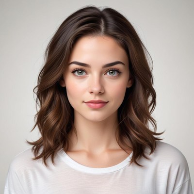 Natural beauty with soft waves and subtle makeup look